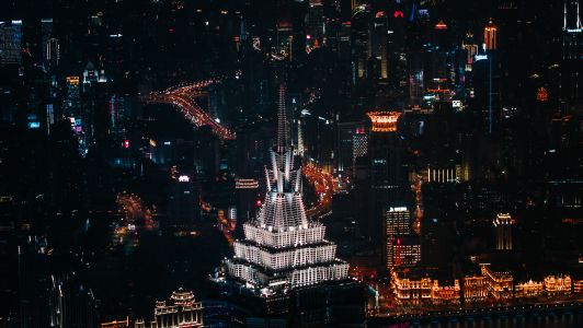 都市,建筑,夜晚,城镇,上海,高楼大厦,建筑夜景,都市夜景,航拍,现代建筑