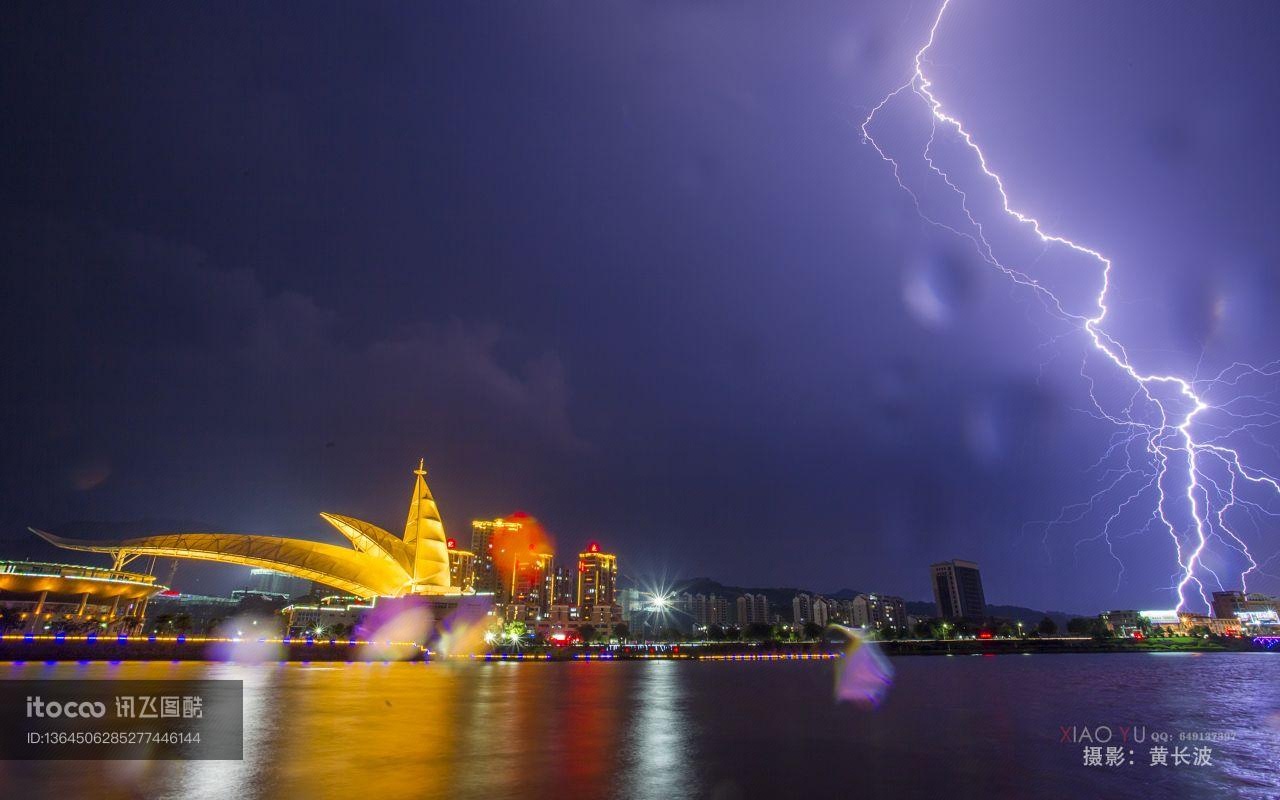 气候气象,建筑夜景,夜景照明