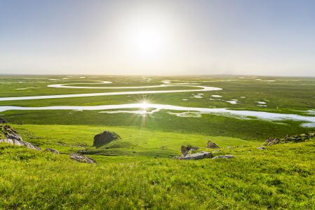 太阳,草原,自然风光,平原,天空,草地