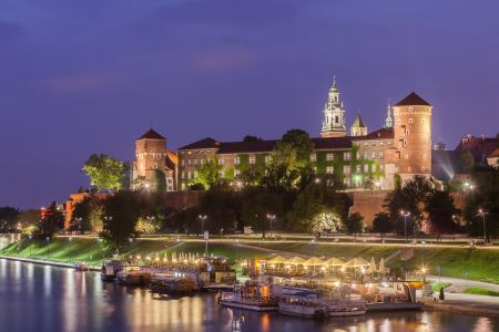 建筑夜景,都市夜景,波兰,克拉科夫,城镇,建筑,民俗风情,国外,夜景摄影,传统建筑