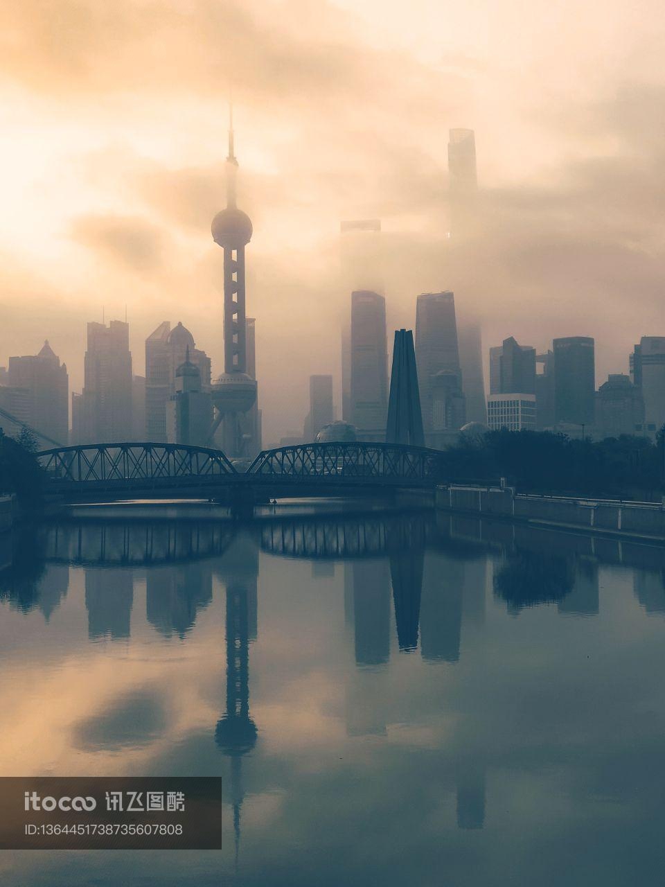 上海,江河,现代建筑