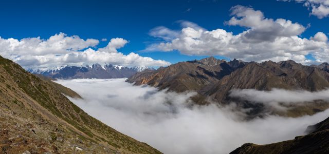 自然风光,川西,中国,四川,天空,山川,白云,雾