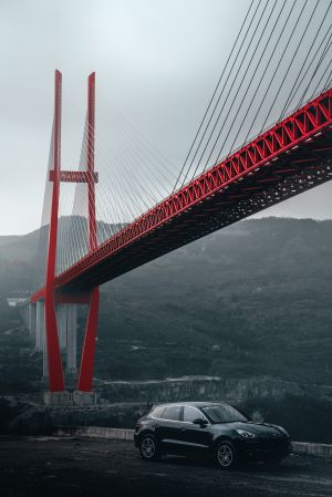 建筑,自然风光,特写,道路,森林,山川,天空,高架桥,植物,树木,交通工具,汽车