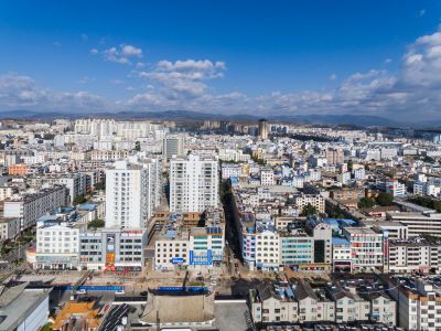 城镇,建筑,现代建筑,中国,云南,都市,红河,航拍