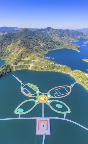 自然风光,森林,江河,天空,全景