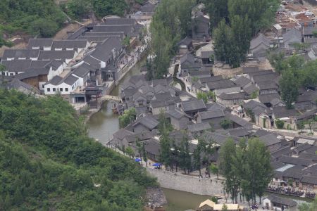 树,植物,城镇,建筑,江河,北京,古北水镇