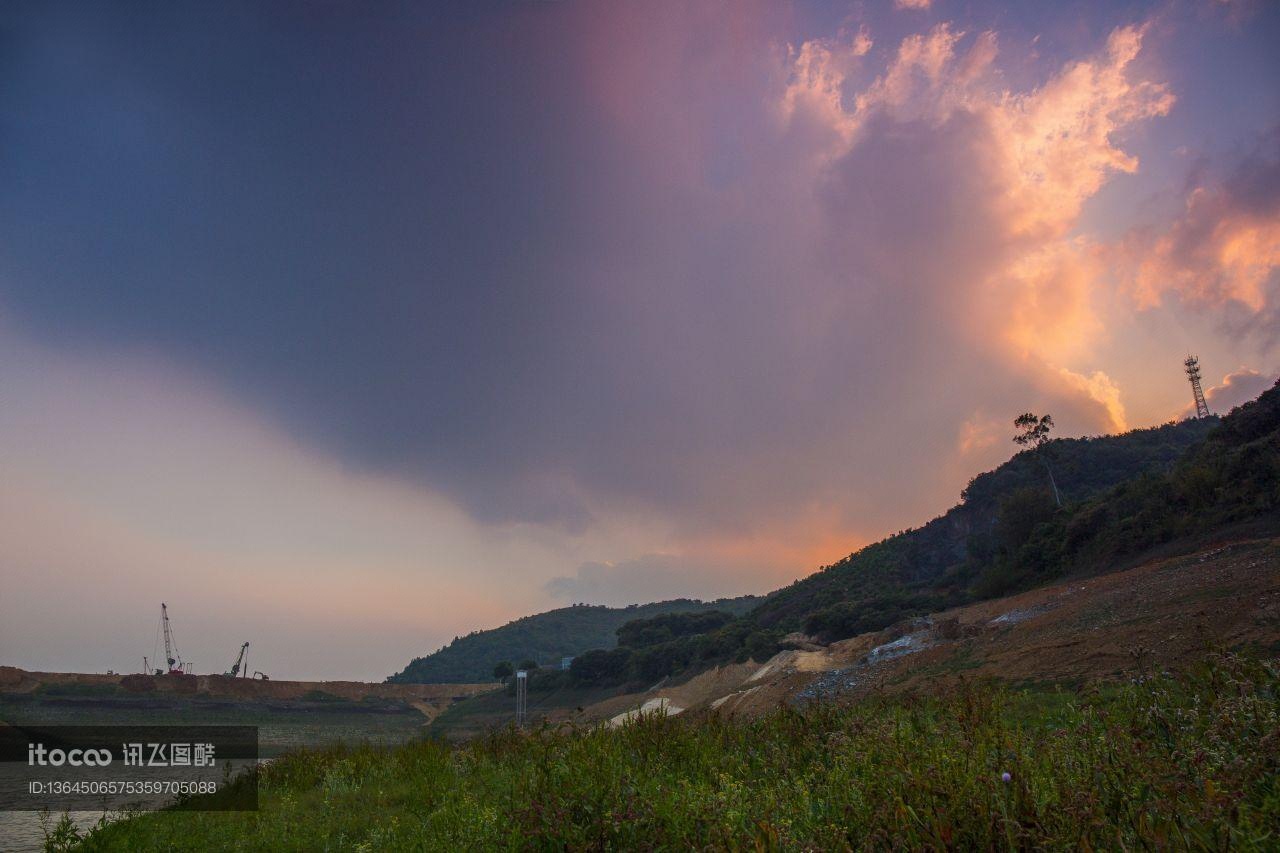 霞光,天空,自然风光