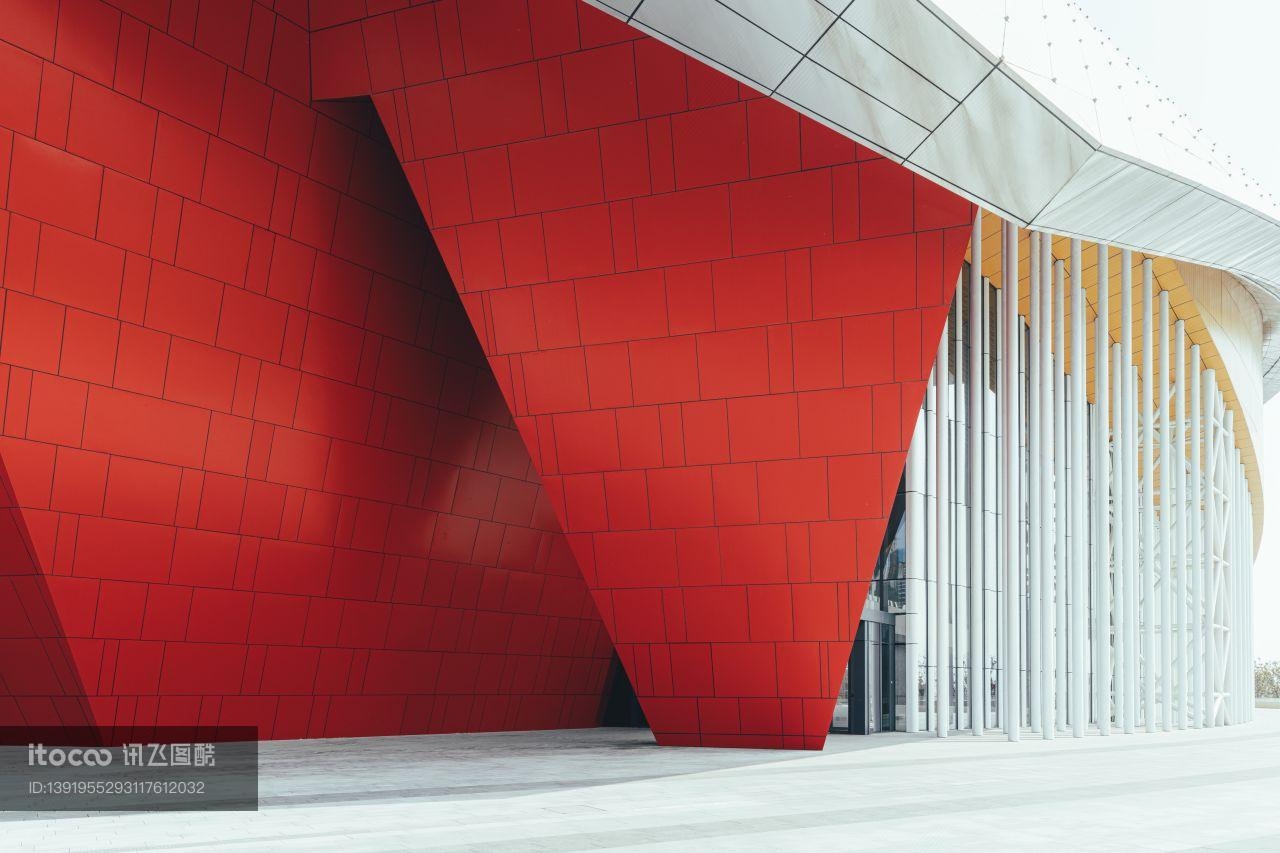 现代建筑,红色建筑,建筑外观
