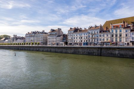 城镇,法国,建筑,江河,旅游,白云