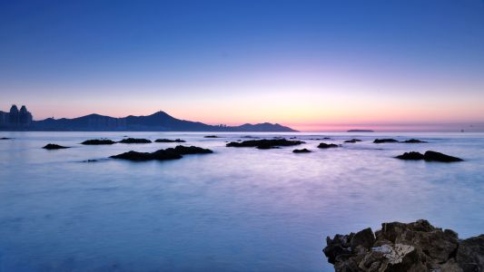 自然风光,风景,海洋,天空,清晨,湖泊,山川,岩石