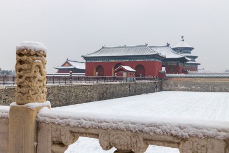建筑,天坛,雪下的天坛,传统建筑,中国,北京,历史古迹,雪,冬天