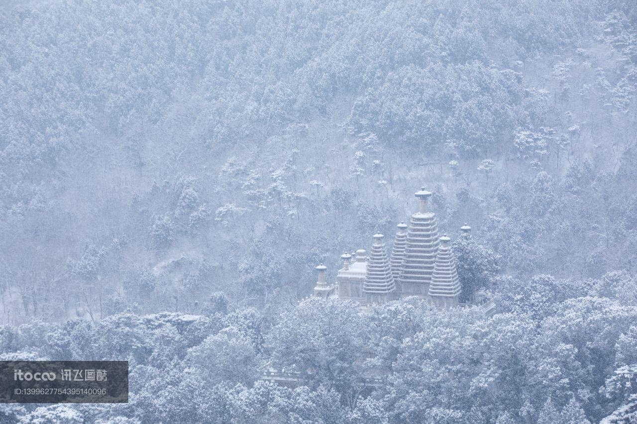 寺庙,建筑,冰雪