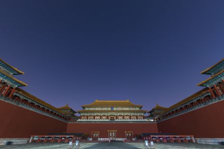 历史古迹,夜晚,故宫,建筑,城镇,中国,北京,天空