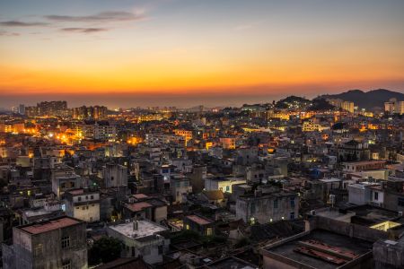 建筑,城镇,日落,晚霞,自然风光,天空,都市,全景,航拍