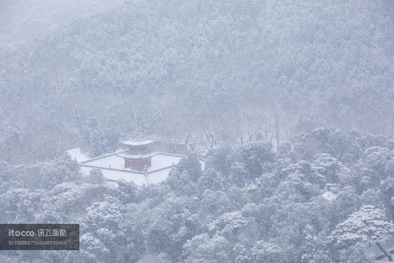 寺庙,建筑,冰雪