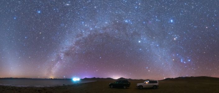 自然风光,星空,天空,夜晚,天文摄影,全景,交通工具,汽车,平原