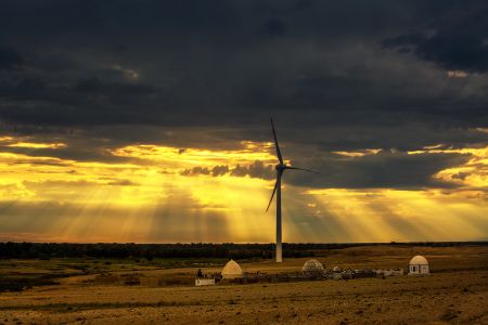天空,自然风光,全景,乌云,草原,日落