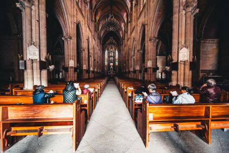 教堂,建筑,城镇,老人