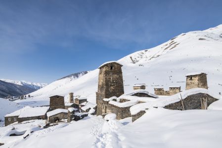 雪,格鲁吉亚,国外,城镇,建筑