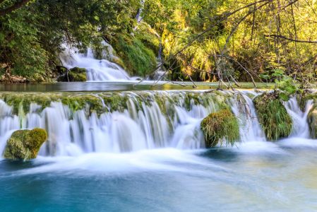 自然风光,瀑布,国外,植物,树木,江河,树