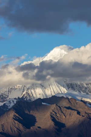 自然风光,雪山,天空,白云