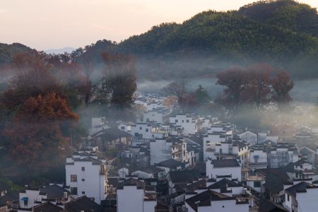 建筑,山川,民居,城镇,自然风光,全景,中国,江西,婺源