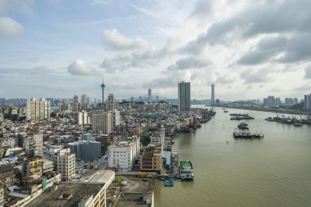 现代建筑,港口码头,天空,自然风光,城镇,江河,建筑,澳门