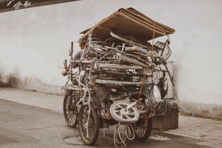 特写,三轮车,废物回收,馒头山,杭州,生活工作,城市道路,道路