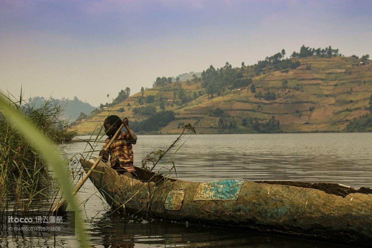 乌干达,划船,自然风光