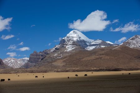 自然风光,山峦,冰雪,草原,天空,雪山,全景