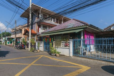 建筑,街道,房屋,城镇,道路,全景