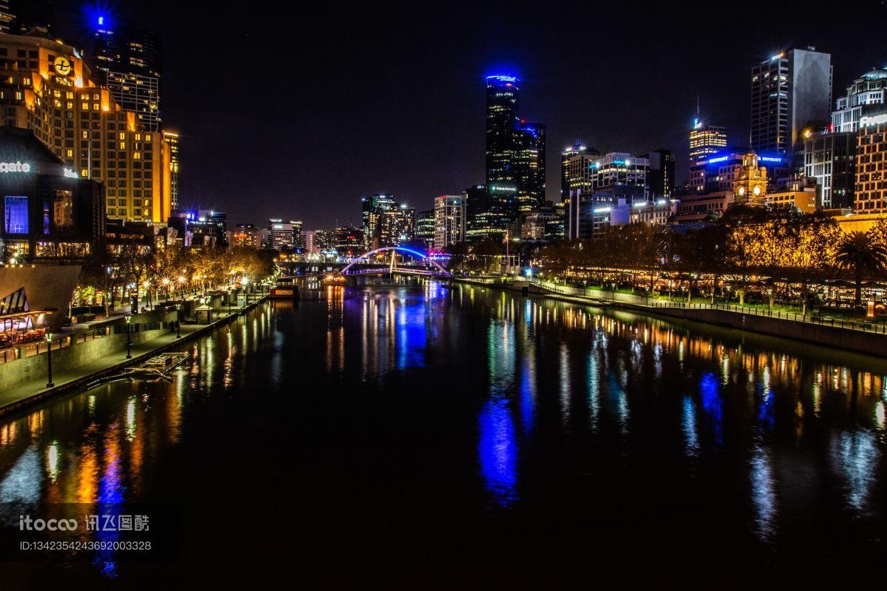 建筑夜景,都市夜景,澳大利亚