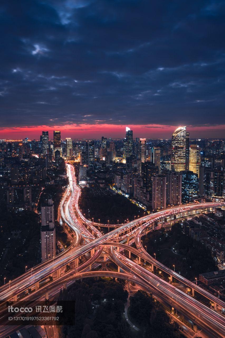 建筑夜景,都市夜景,城镇