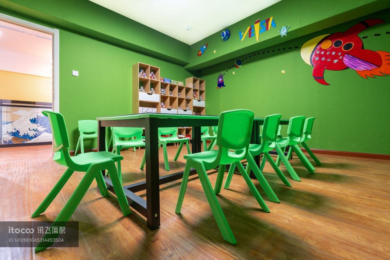 椅子,幼儿园内部,桌椅