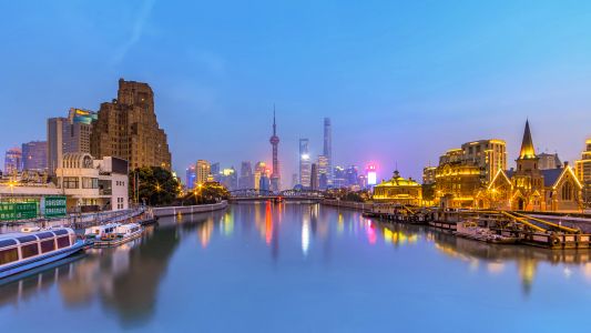 建筑,城镇,上海,都市,夜晚,江河