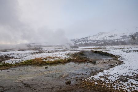 雪山,间歇泉,水蒸气,自然风光,山川,冰雪