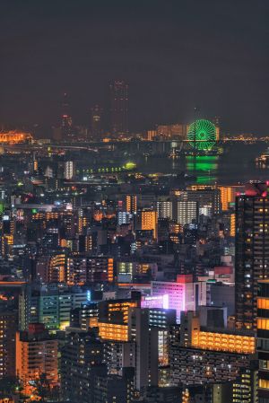 城镇,都市,夜晚,建筑