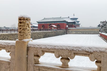 天坛,传统建筑,古建筑,雪下的天坛,中国,北京,历史古迹,建筑