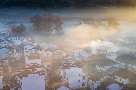 建筑,山川,民居,城镇,自然风光,全景,中国,江西,婺源