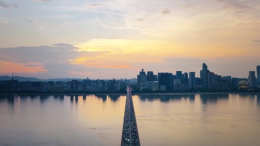 建筑,城镇,天空,航拍,湖泊,特写,自然风光,中国,道路