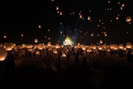 孔明灯,生活工作,全景,夜晚