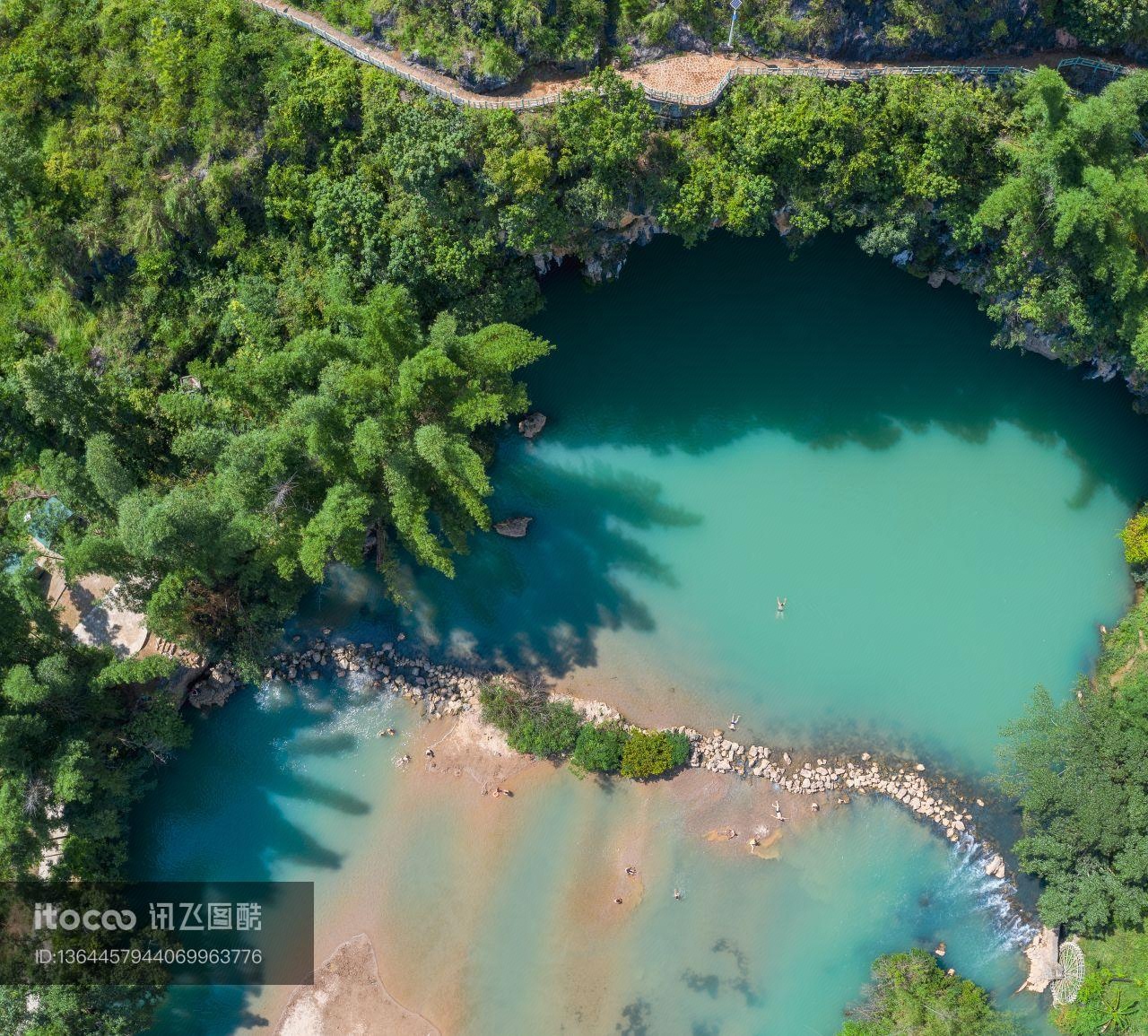 湖泊,俯瞰,自然风光