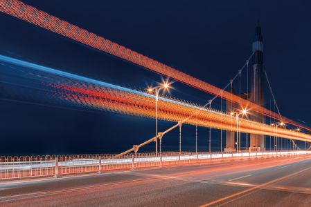 夜晚,道路,城镇,天空,公路,建筑,路灯