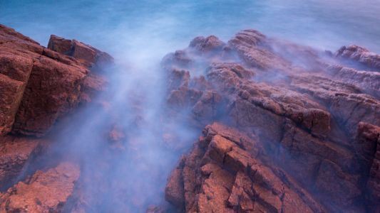 自然风光,岩石,江河,雾,俯瞰,特写,海洋,瀑布