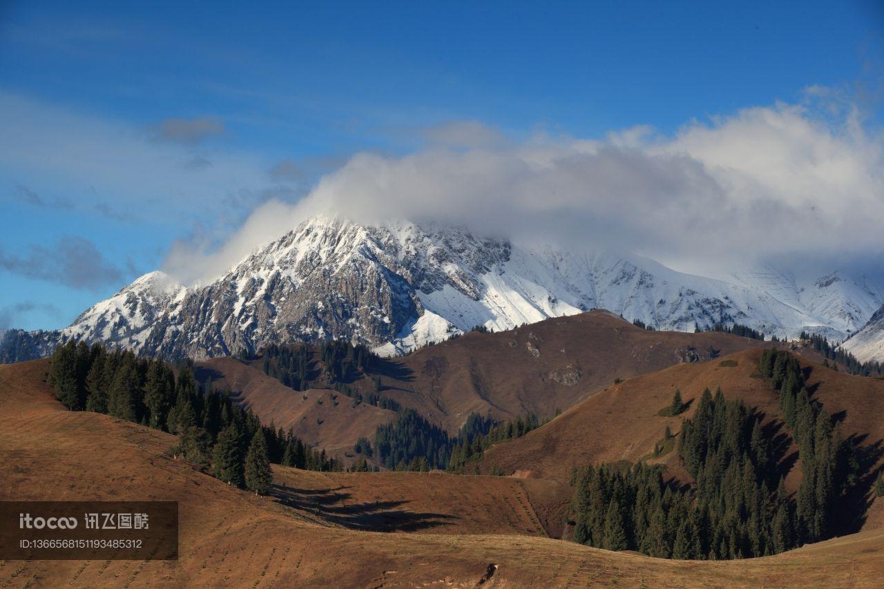 新疆,自然风光,雪山