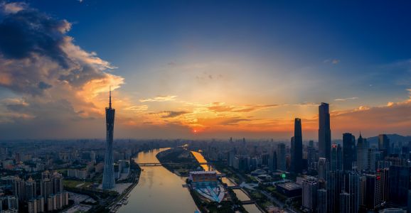 日落,全景,城镇,生活工作,都市,道路,景点,江河