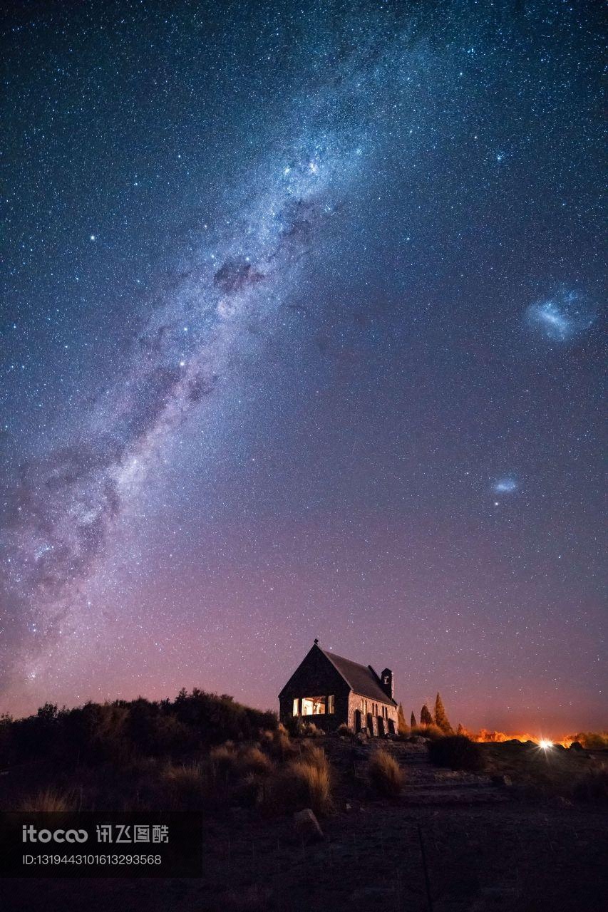 星空,夜晚,新西兰