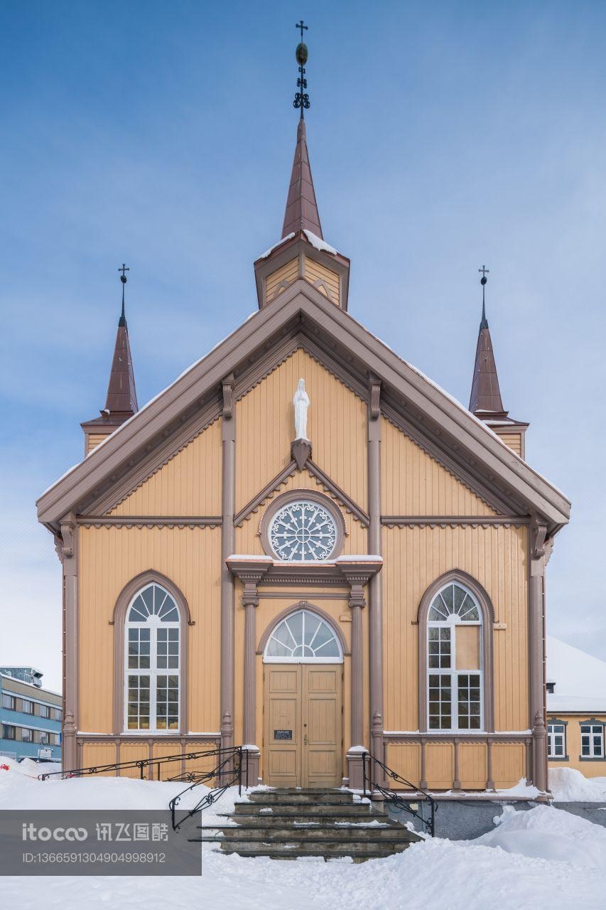 教堂,挪威,城镇