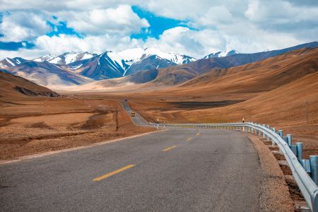 雪山,道路,219国道,荒漠,自然风光,新疆,天空