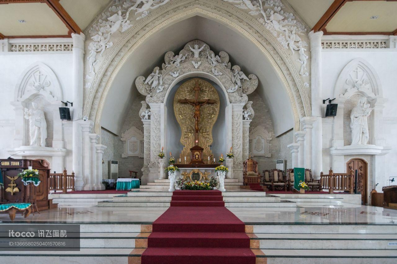印度尼西亚,巴厘岛,教堂内部